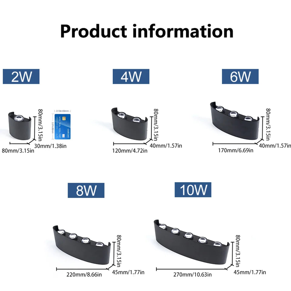 VELUNO Up & Down LED-Wandleuchte – Modernes Licht für Innen & Außen