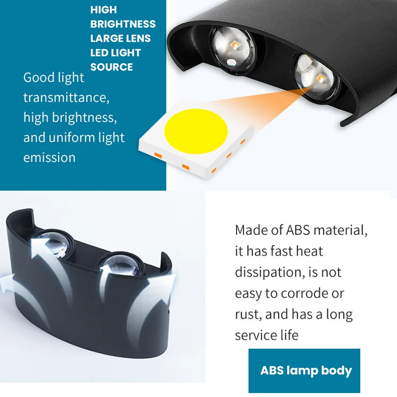 VELUNO Up & Down LED-Wandleuchte – Modernes Licht für Innen & Außen