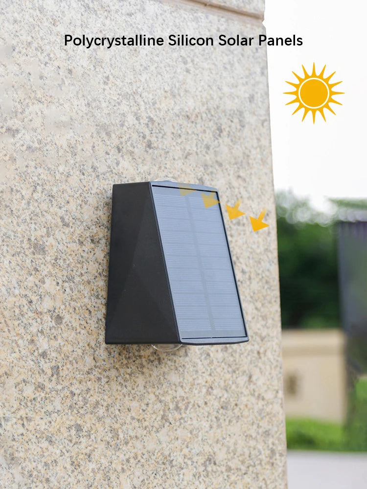 VELUNO SolarGlow – LED Solar-Außenwandleuchte