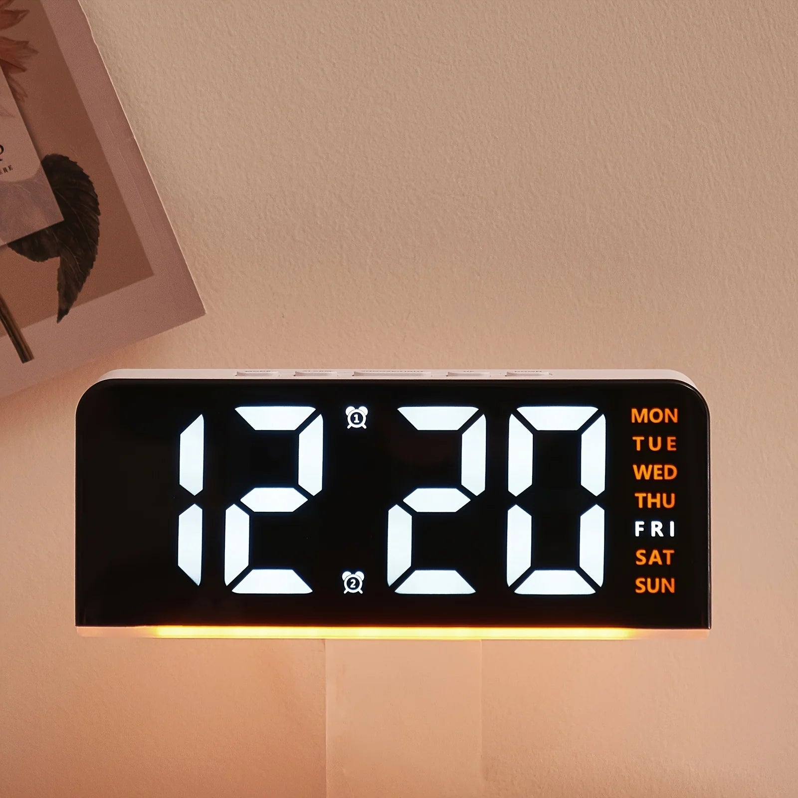 Veluno LED Nachtlicht-Wecker – Digitaluhr mit Ambient-Licht & Snooze