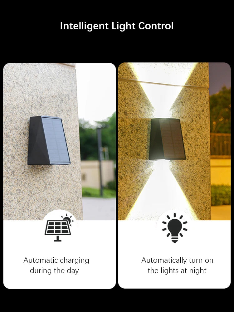 VELUNO SolarGlow – LED Solar-Außenwandleuchte