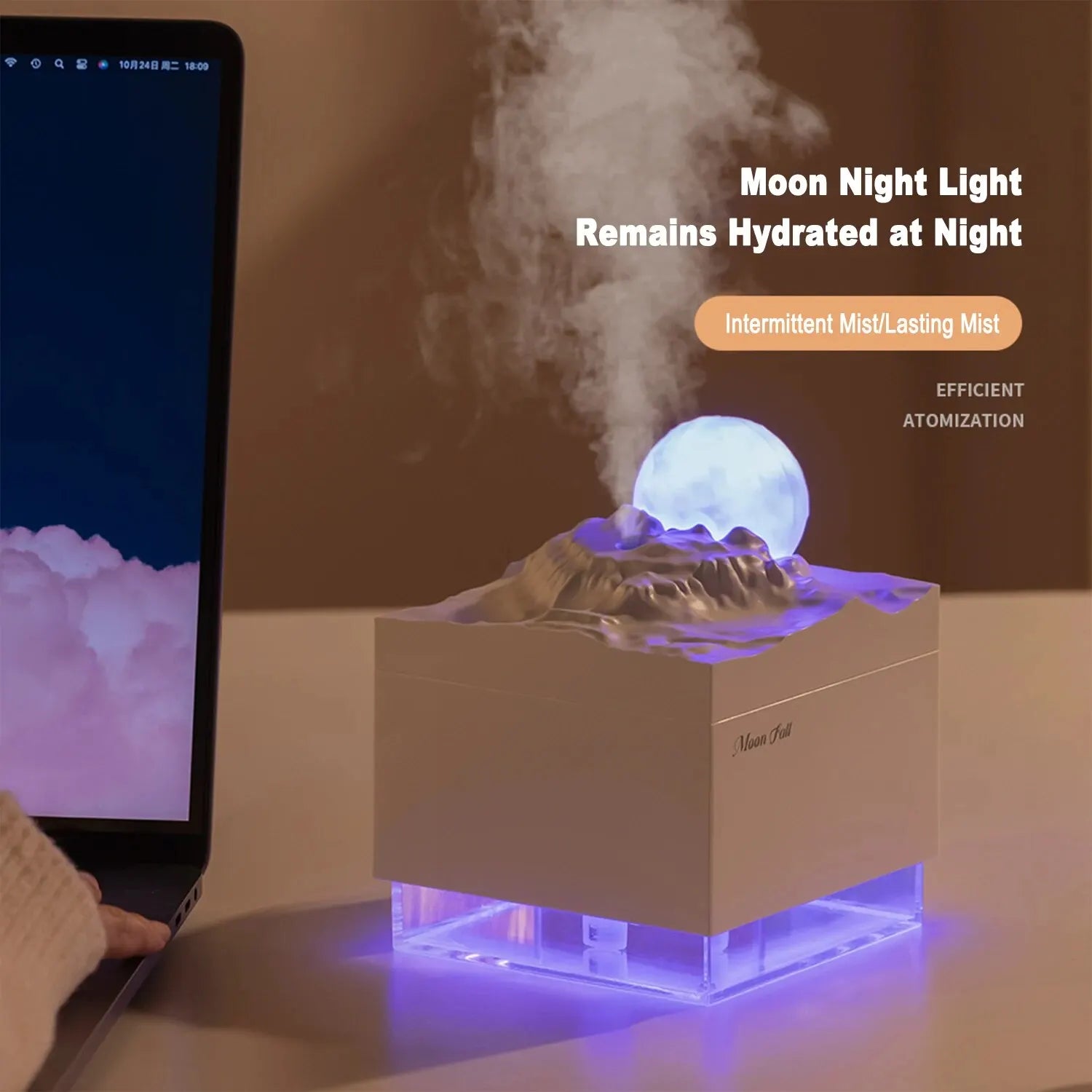 Veluno MoonMist™ – Aroma Diffuser & LED Nachtlicht