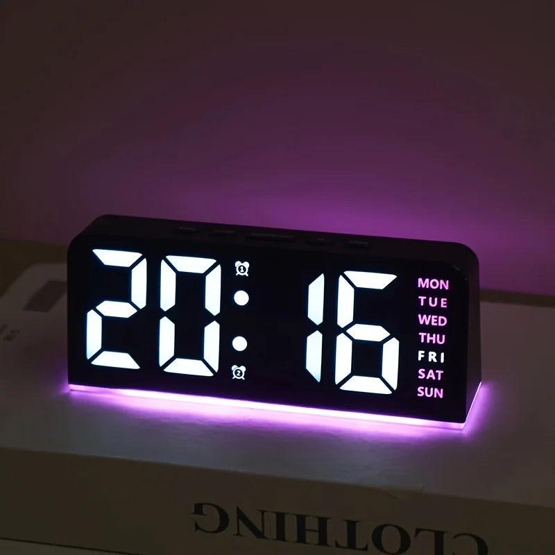 Veluno LED Nachtlicht-Wecker – Digitaluhr mit Ambient-Licht & Snooze